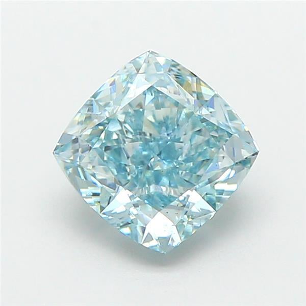 1.87 Ct. Fancy Vivid Green Cushion Lab Grown Diamond