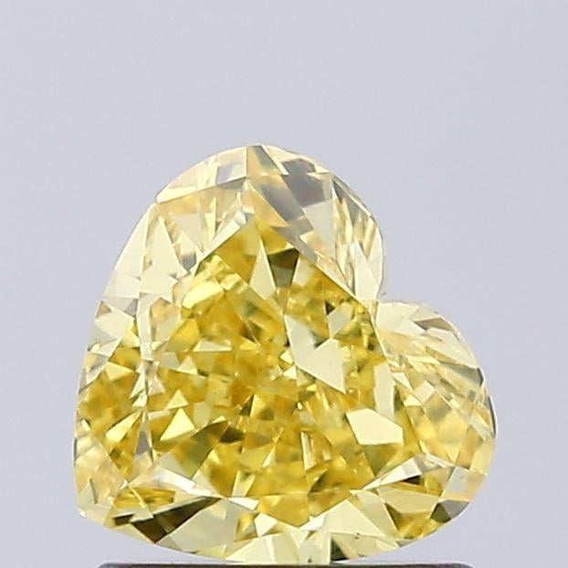 0.88 Ct. Fancy Vivid Yellow Heart Lab Grown Diamond
