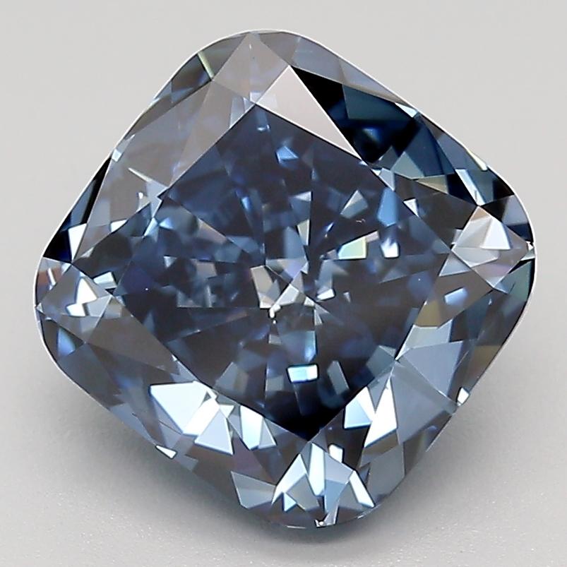 3.36 Ct. Fancy Deep Blue Cushion Lab Grown Diamond