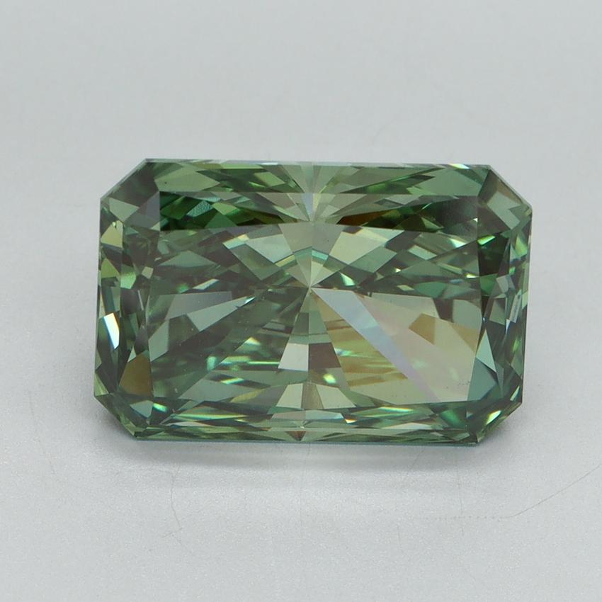 5.17 Ct. Fancy Vivid Green Radiant Lab Grown Diamond