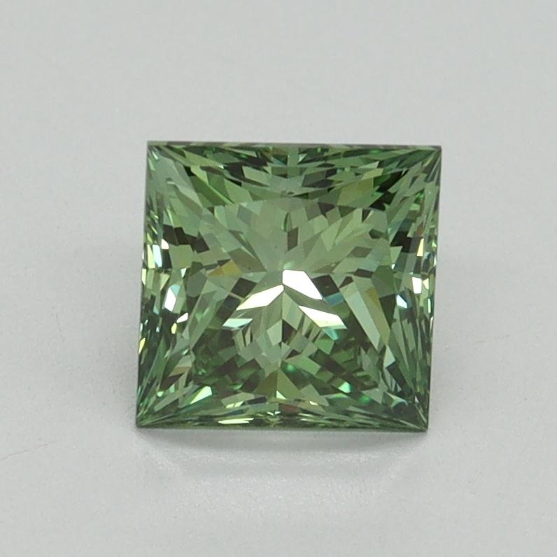1.10 Ct. Fancy Vivid Green Princess Lab Grown Diamond