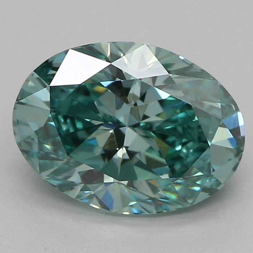 1.52 Ct. Fancy Vivid Green Oval Lab Grown Diamond