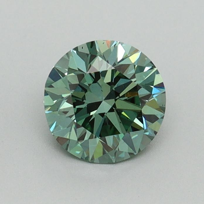 0.70 Ct. Fancy Vivid Green Round Lab Grown Diamond