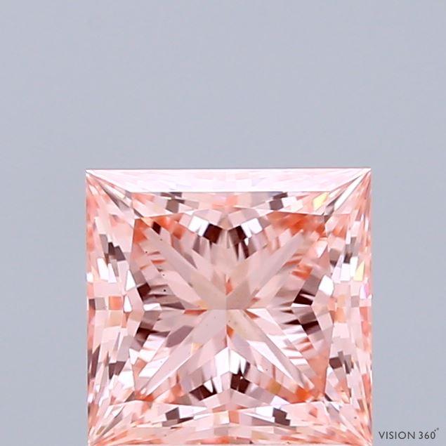 1.52 Ct. Fancy Vivid Pink Princess Lab Grown Diamond