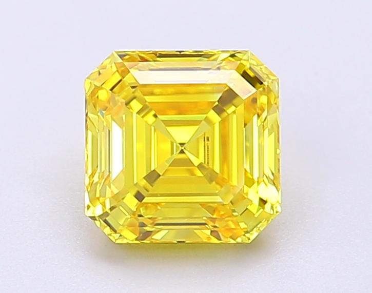 1.54 Ct. Fancy Vivid Yellow Asscher Lab Grown Diamond