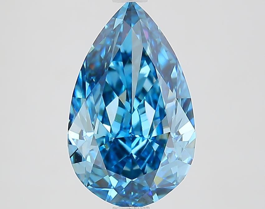 3.22 Ct. Fancy Vivid Blue Pear Lab Grown Diamond