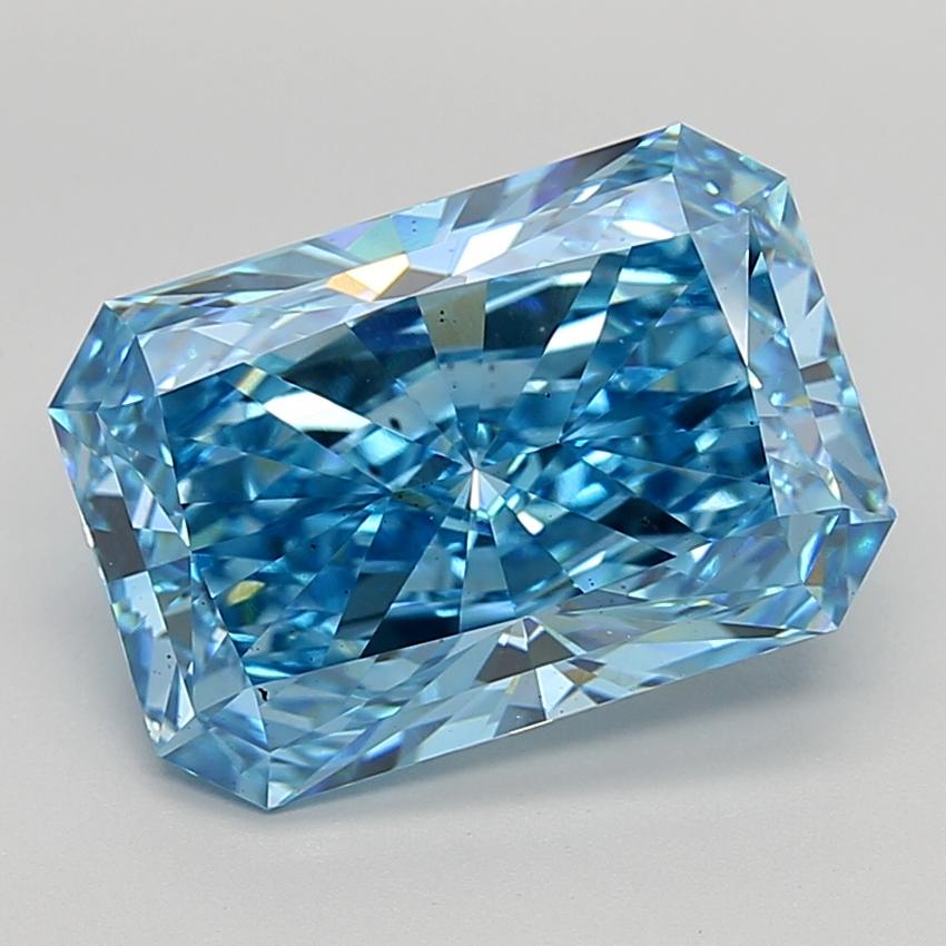 7.01 Ct. Fancy Vivid  Blue Radiant Lab Grown Diamond