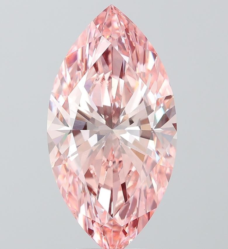 7.04 Ct. Fancy Vivid Pink Marquise Lab Grown Diamond