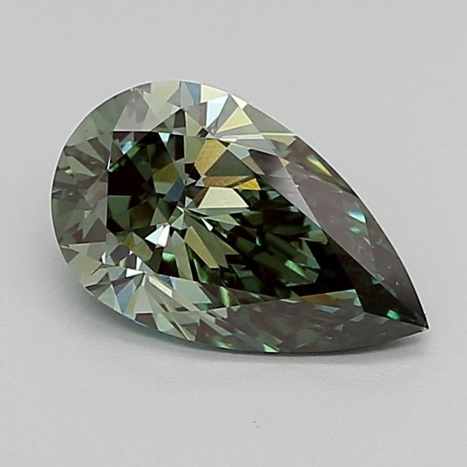 1.80 Ct. Fancy Vivid  Green Pear Lab Grown Diamond
