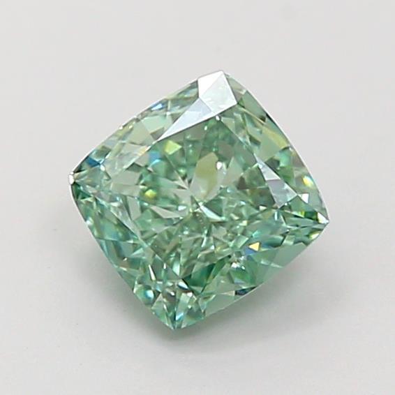 1.10 Ct. Fancy Vivid Green Cushion Lab Grown Diamond