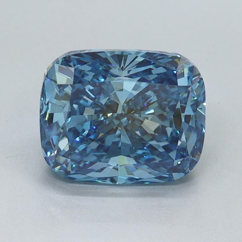 2.04 Ct. Fancy Vivid Blue Cushion Lab Grown Diamond