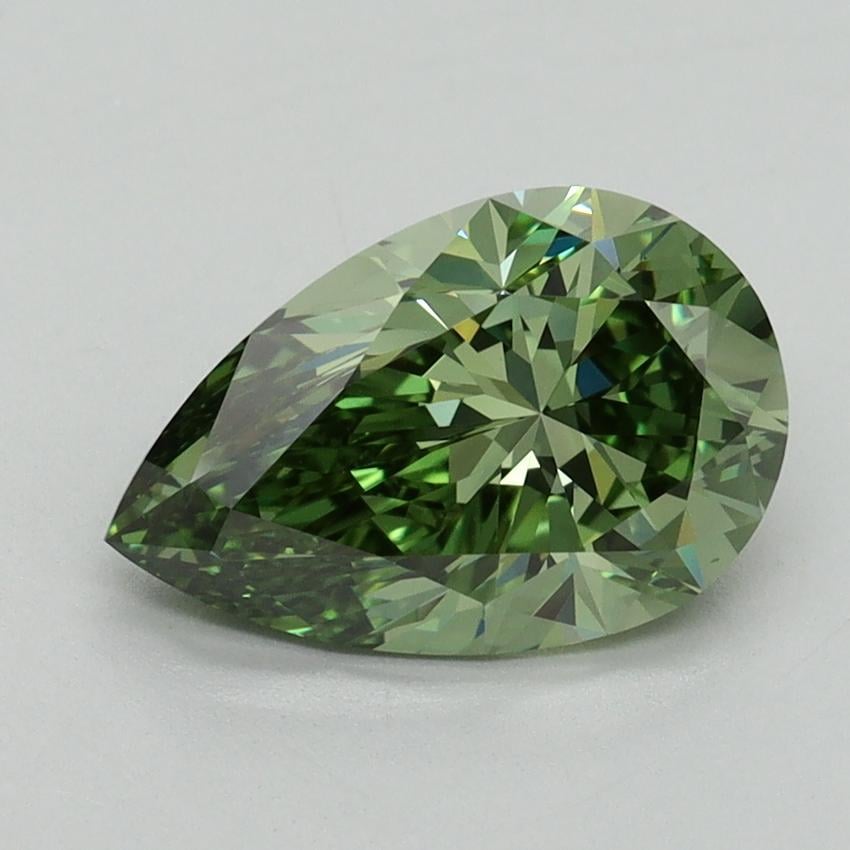 2.01 Ct. Fancy Vivid Green Pear Lab Grown Diamond
