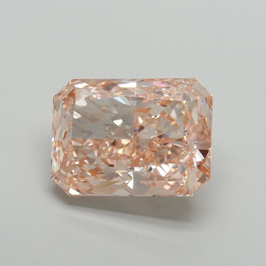 7.57 Ct. Fancy Intense Pink Radiant Lab Grown Diamond