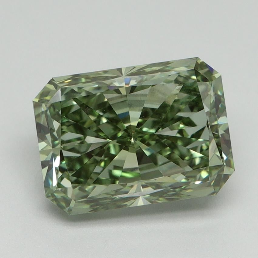 3.02 Ct. Fancy Vivid Green Radiant Lab Grown Diamond