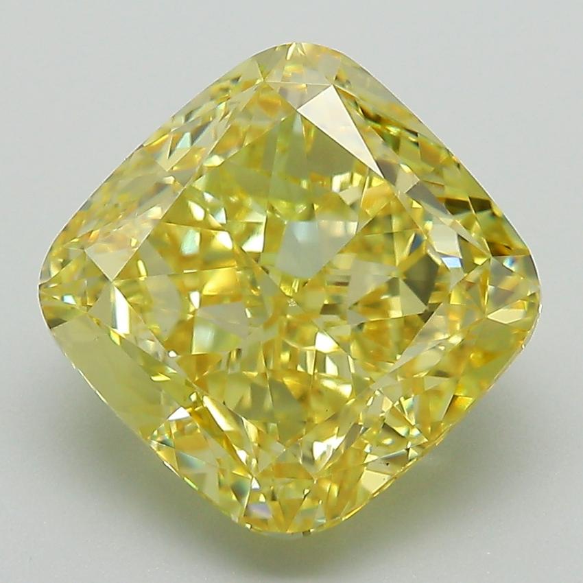 5.52 Ct. Fancy Intense  Yellow Cushion Lab Grown Diamond