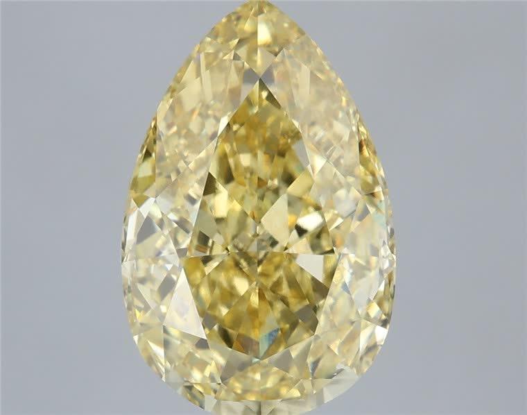 5.08 Ct. Fancy Vivid Yellow Pear Lab Grown Diamond