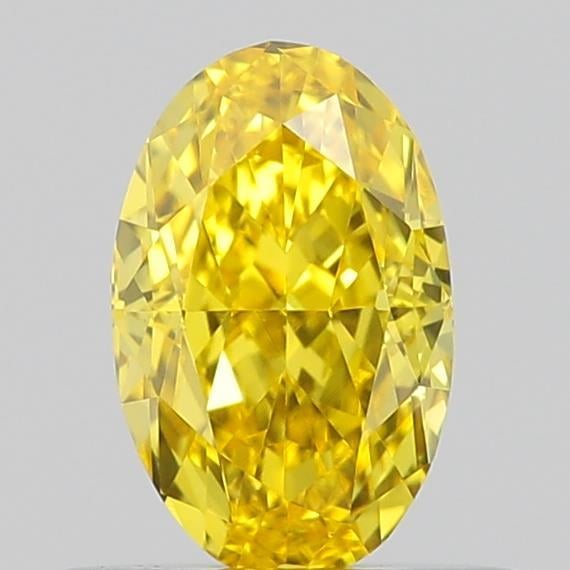 0.55 Ct. Fancy Vivid Yellow Oval Lab Grown Diamond