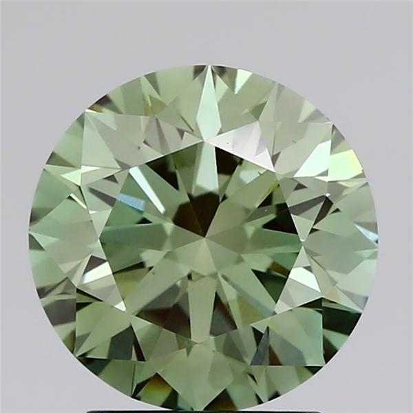 2.52 Ct. Fancy Vivid Green Round Lab Grown Diamond