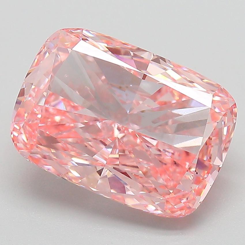 5.01 Ct. Fancy Vivid  Pink Cushion Lab Grown Diamond