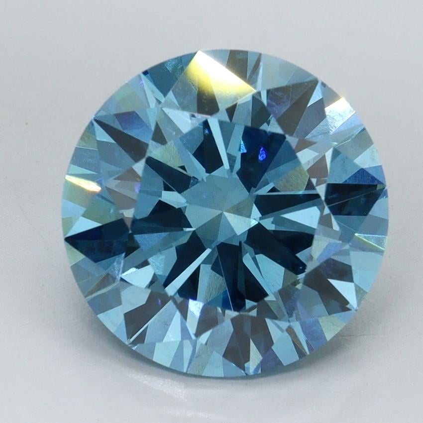 5.02 Ct. Fancy Vivid Malibu Blue Round Lab Grown Diamond