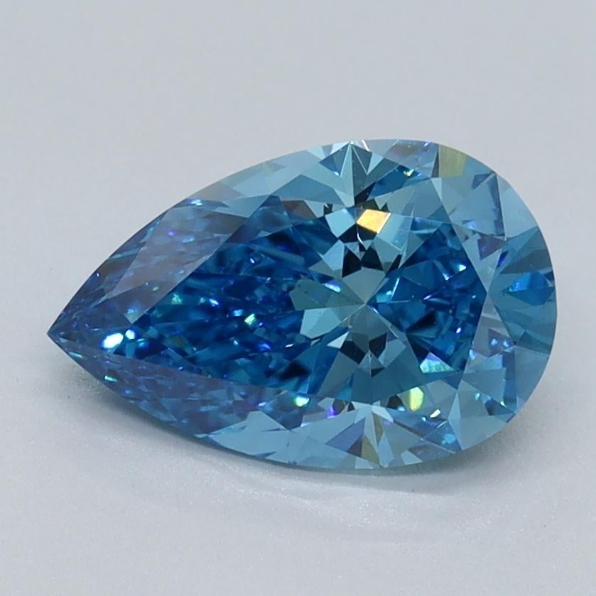 1.32 Ct. Fancy Vivid Malibu Blue Pear Lab Grown Diamond