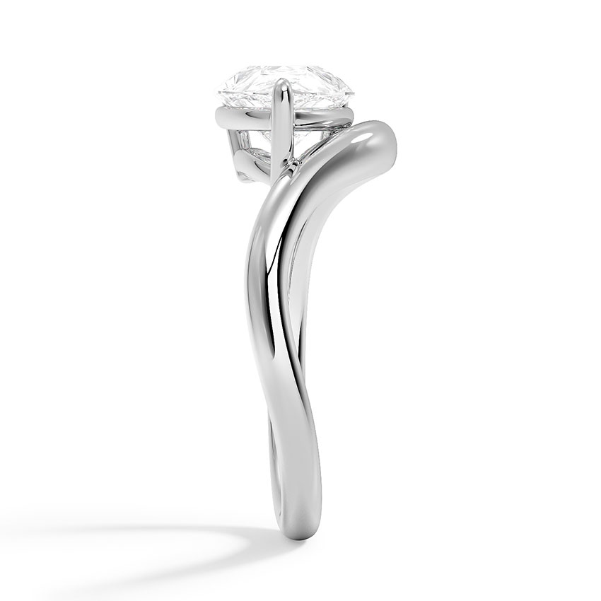 Silhouette Solitaire Ring in 18K White Gold
