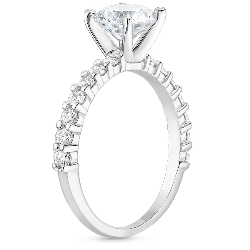 18K White Gold Shared Prong Diamond Ring (3/8 ct. tw.), large side view
