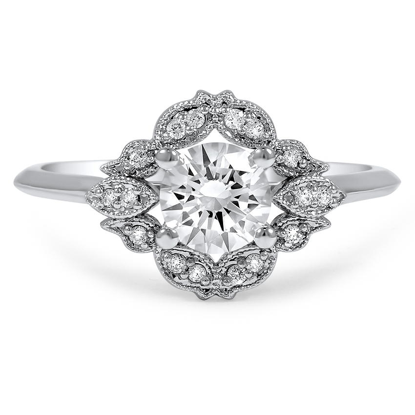 Custom Embellished Halo Diamond Ring | Brilliant Earth