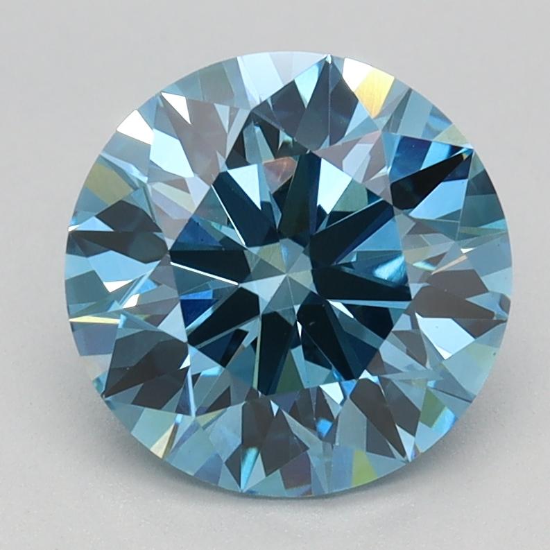 2.00 Ct. Fancy Vivid Blue Round Lab Grown Diamond