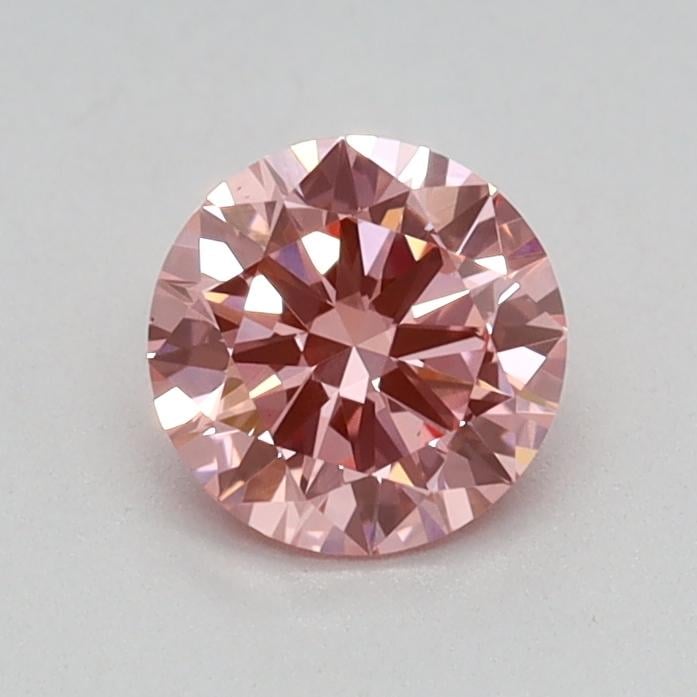0.45 Ct. Fancy Vivid Pink Round Lab Grown Diamond