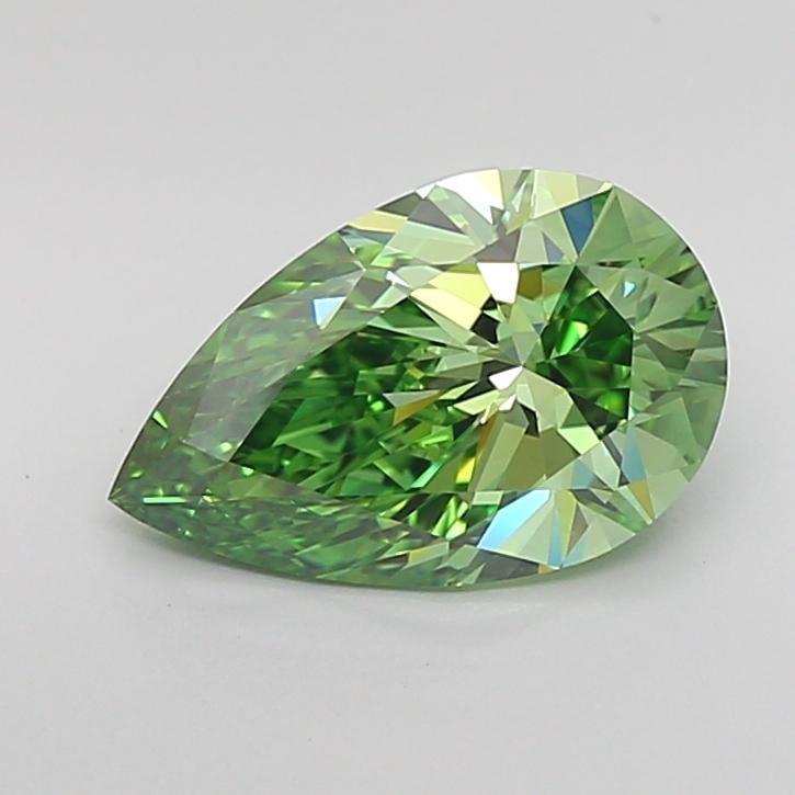2.01 Ct. Fancy Vivid Green Pear Lab Grown Diamond