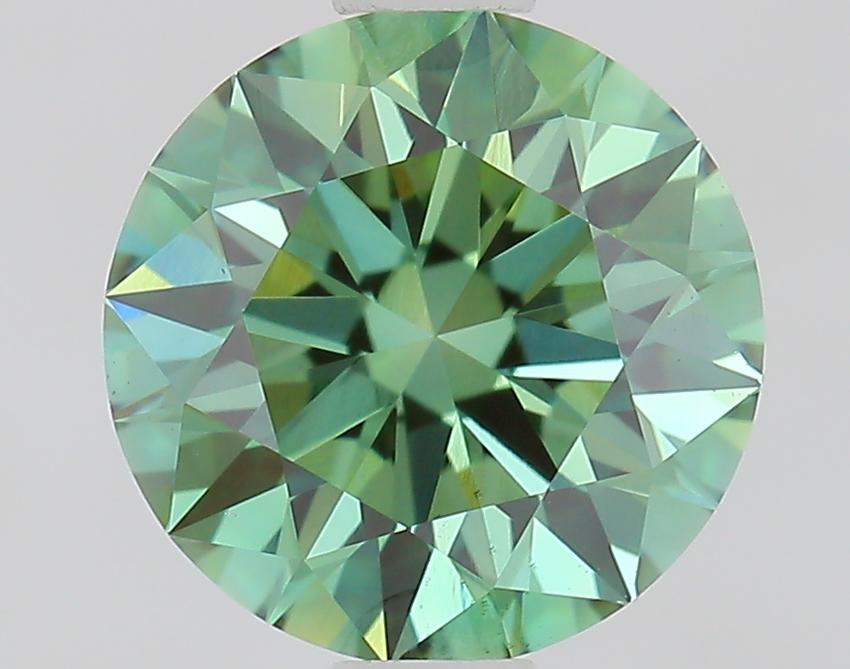 1.10 Ct. Fancy Vivid Green Round Lab Grown Diamond