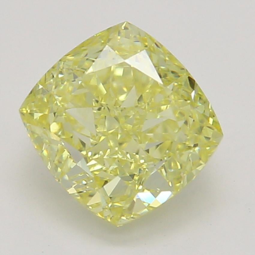 0.90 Ct. Fancy Intense Yellow Cushion Diamond