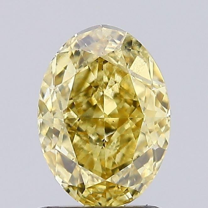 1.05 Ct. Fancy Intense  Yellow Oval Lab Grown Diamond