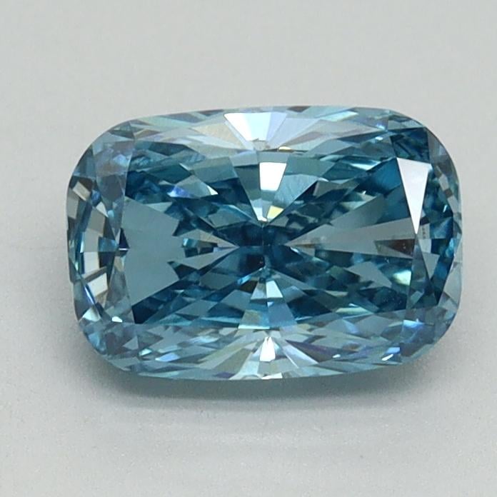 1.23 Ct. Fancy Vivid Malibu Blue Cushion Lab Grown Diamond