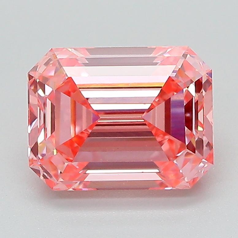 2.46 Ct. Fancy Vivid Pink Emerald Lab Grown Diamond