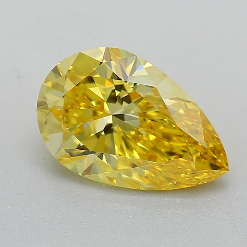0.84 Ct. Fancy Vivid Yellow Pear Lab Grown Diamond