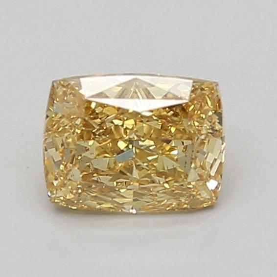 1.01 Ct. Fancy Vivid Yellow Cushion Lab Grown Diamond