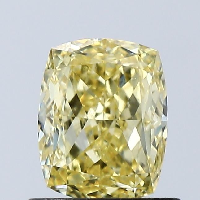 1.02 Ct. Fancy Vivid Yellow Cushion Lab Grown Diamond