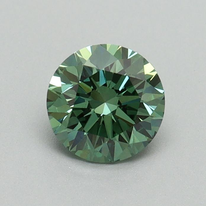 0.61 Ct. Fancy Vivid Green Round Lab Grown Diamond