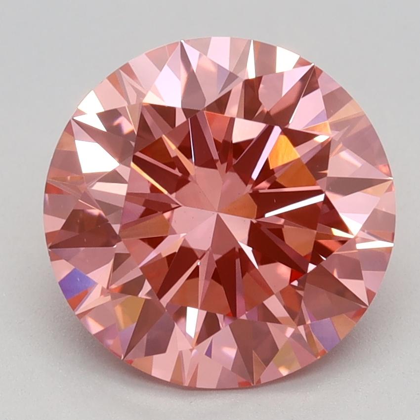 2.58 Ct. Fancy Vivid Pink Round Lab Grown Diamond