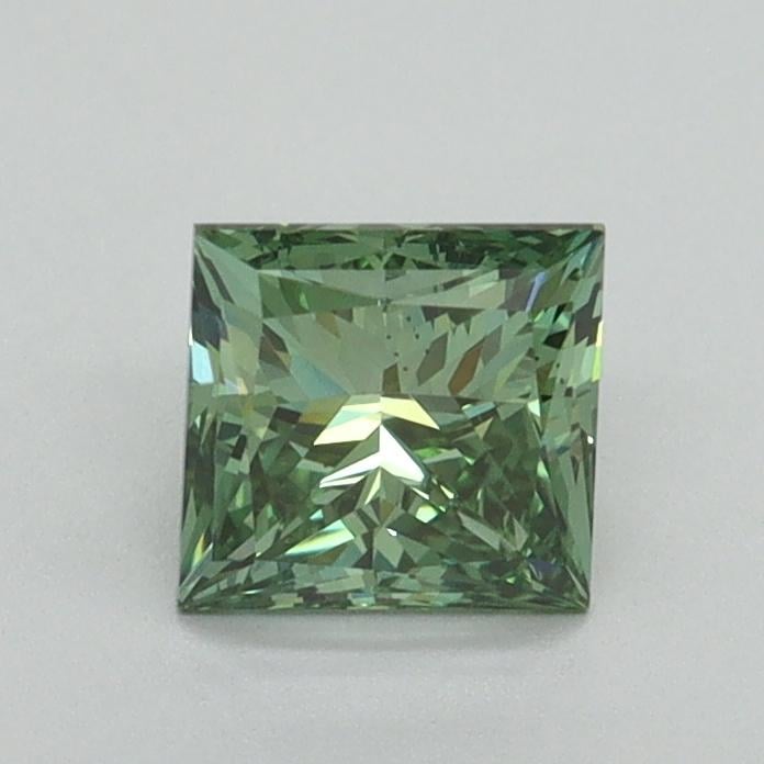 0.82 Ct. Fancy Vivid Green Princess Lab Grown Diamond