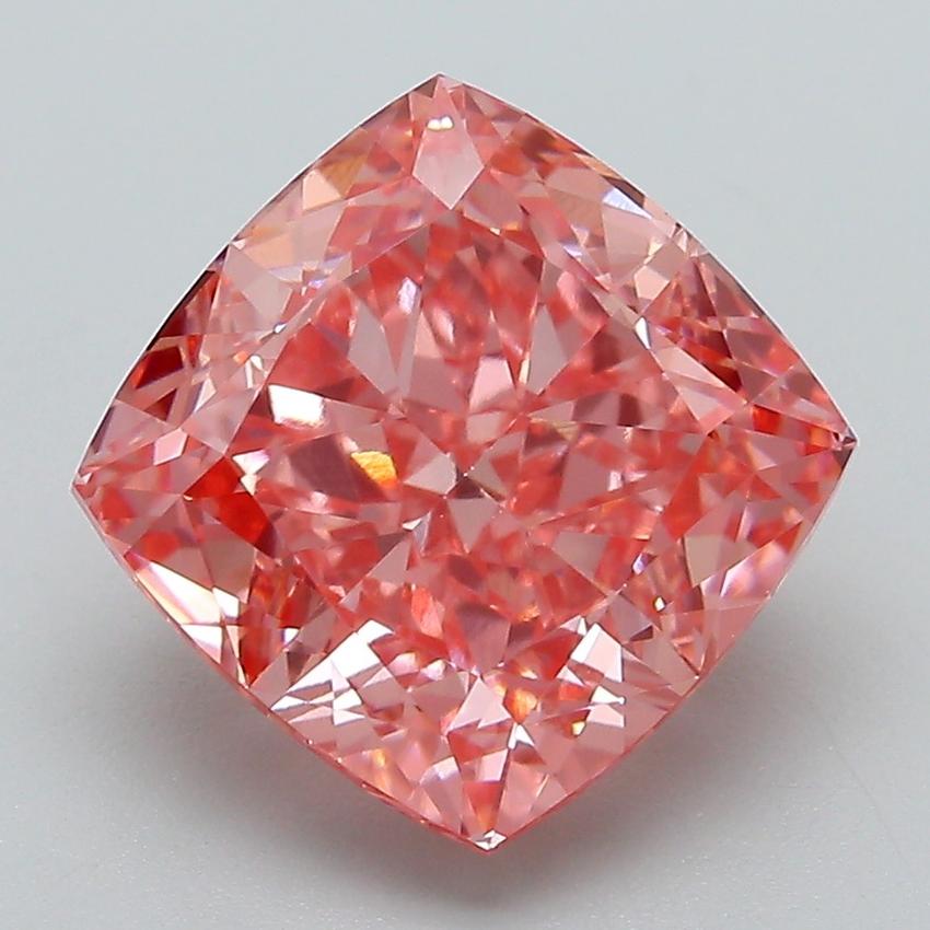 5.08 Ct. Fancy Vivid Pink Cushion Lab Grown Diamond