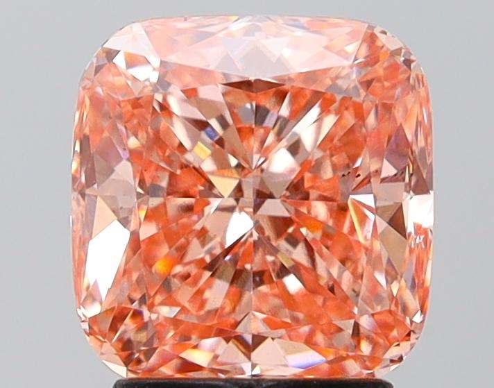2.51 Ct. Fancy Vivid Pink Cushion Lab Grown Diamond
