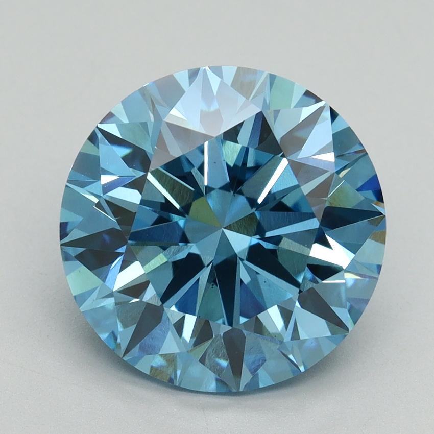 5.42 Ct. Fancy Vivid Blue Round Lab Grown Diamond