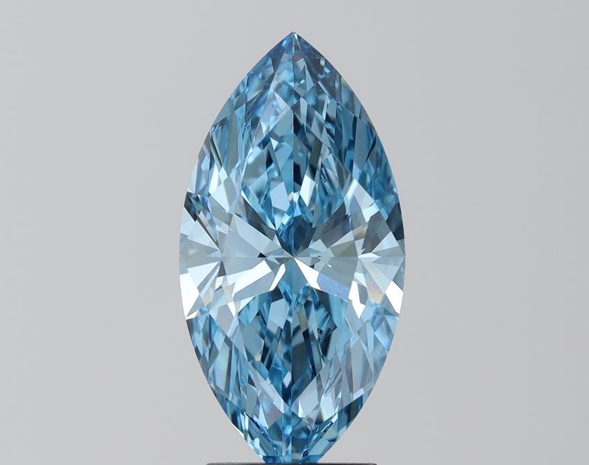3.02 Ct. Fancy Vivid  Blue Marquise Lab Grown Diamond