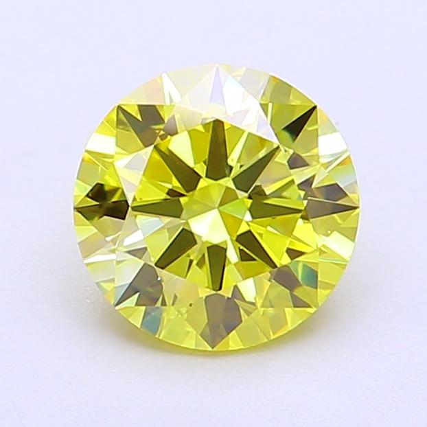 1.37 Ct. Fancy Vivid Yellow Round Lab Grown Diamond