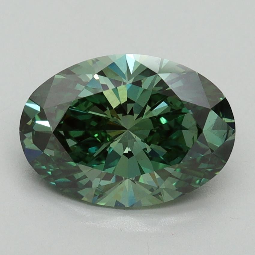 2.11 Ct. Fancy Vivid Pacific Green Oval Lab Grown Diamond