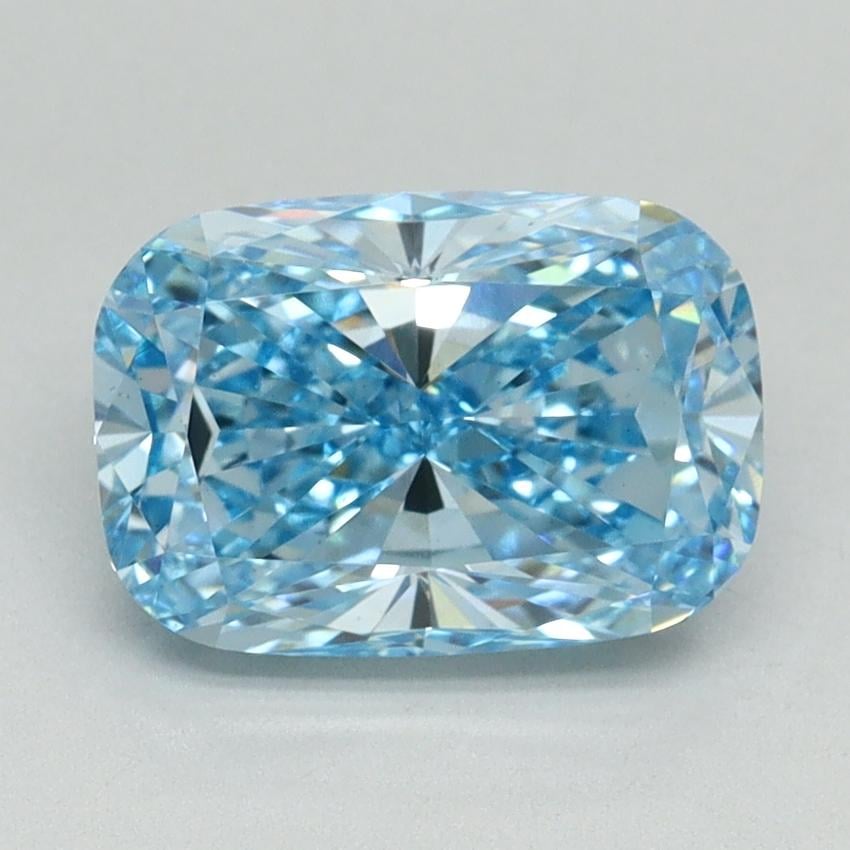 2.17 Ct. Fancy Vivid Blue Cushion Lab Grown Diamond