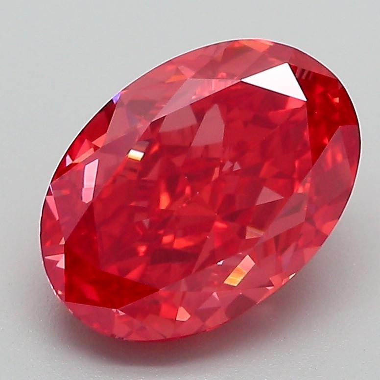 3.09 Ct. Fancy Vivid  Pink Oval Lab Grown Diamond